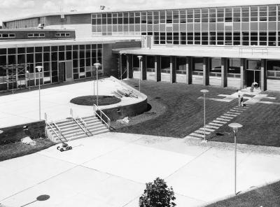 Bird's eye view of school.